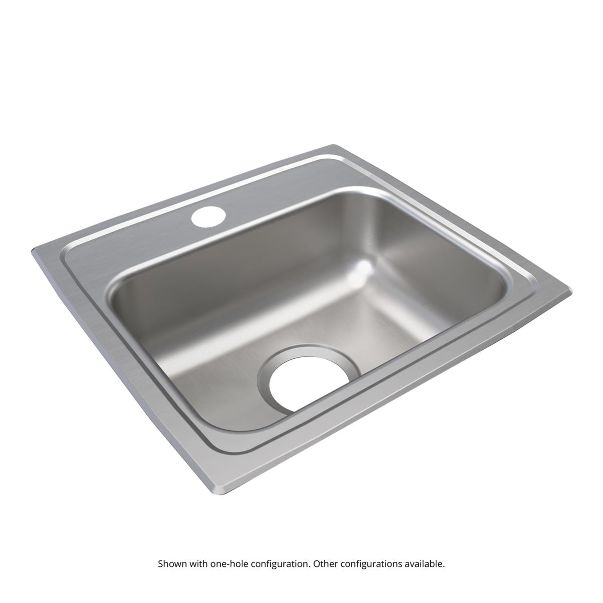 Just Manufacturing SLADA1617A653-J Stainless Steel 17" x 16" x 6-1/2" 3-Hole Single Bowl Drop-in ADA Sink