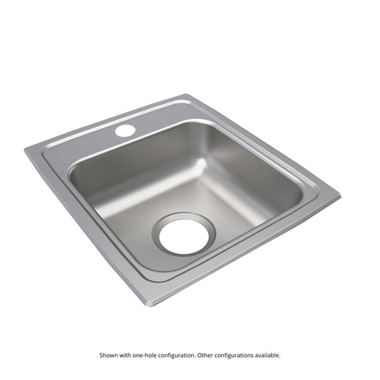 Stainless Steel 15" x 17-1/2" x 6-1/2" 1-Hole Single Bowl Drop-in ADA Sink