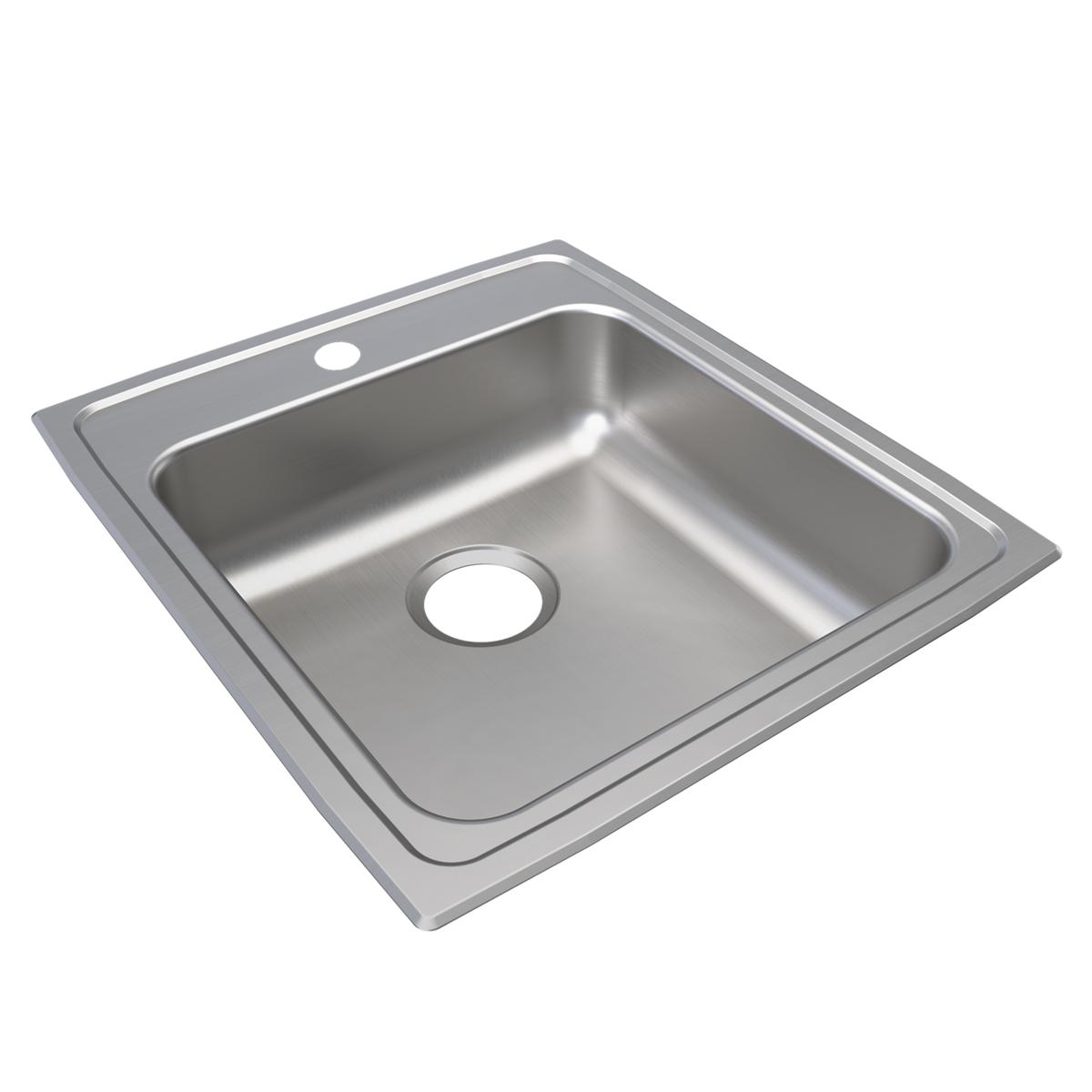 Just Manufacturing SLADA2219A651-J Stainless Steel 19-1/2" x 22" x 6-1/2" 1-Hole Single Bowl Drop-in ADA Sink