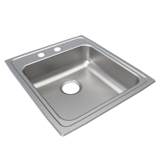 Just Manufacturing SLADA2219A652-J Stainless Steel 19-1/2" x 22" x 6-1/2" 2-Hole Single Bowl Drop-in ADA Sink