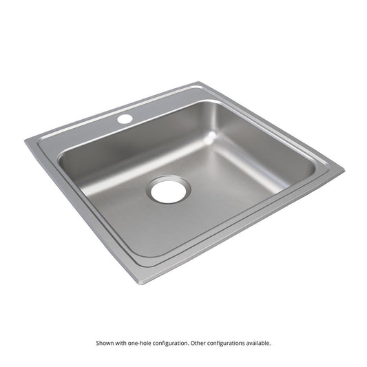 Just Manufacturing SLADA2222A652-J Stainless Steel 22" x 22" x 6-1/2" 2-Hole Single Bowl Drop-in ADA Sink