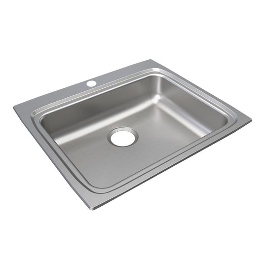Just Manufacturing SLADA2225A652-J Stainless Steel 25" x 22" x 6-1/2" 2-Hole Single Bowl Drop-in ADA Sink