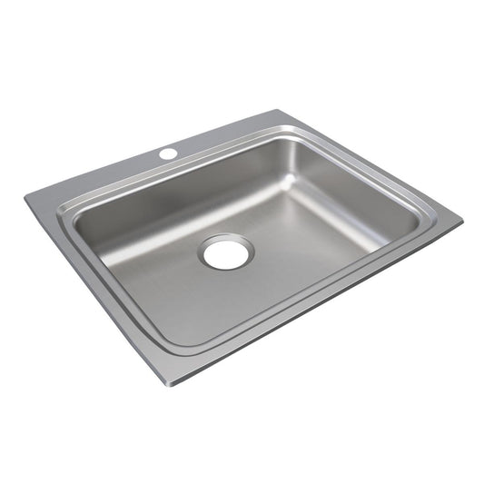 Just Manufacturing SLFADA2225A654-J Stainless Steel 25" x 22" x 6-1/2" 4-Hole Single Bowl Drop-in ADA Sink w/Overflow