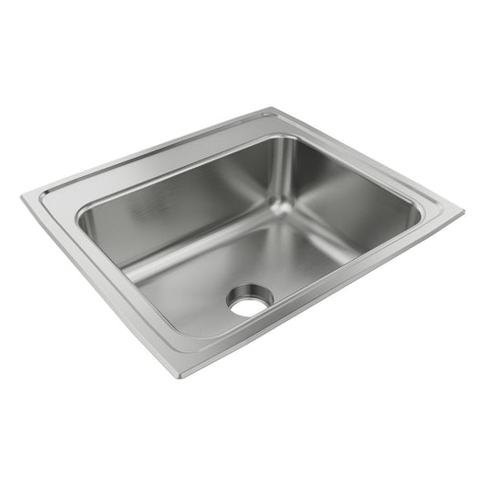 Just Manufacturing SLN1921A3-J Stainless Steel 22" x 19-1/2" x 7-5/8" 3-Hole Single Bowl Drop-in Sink w/Integra Drain