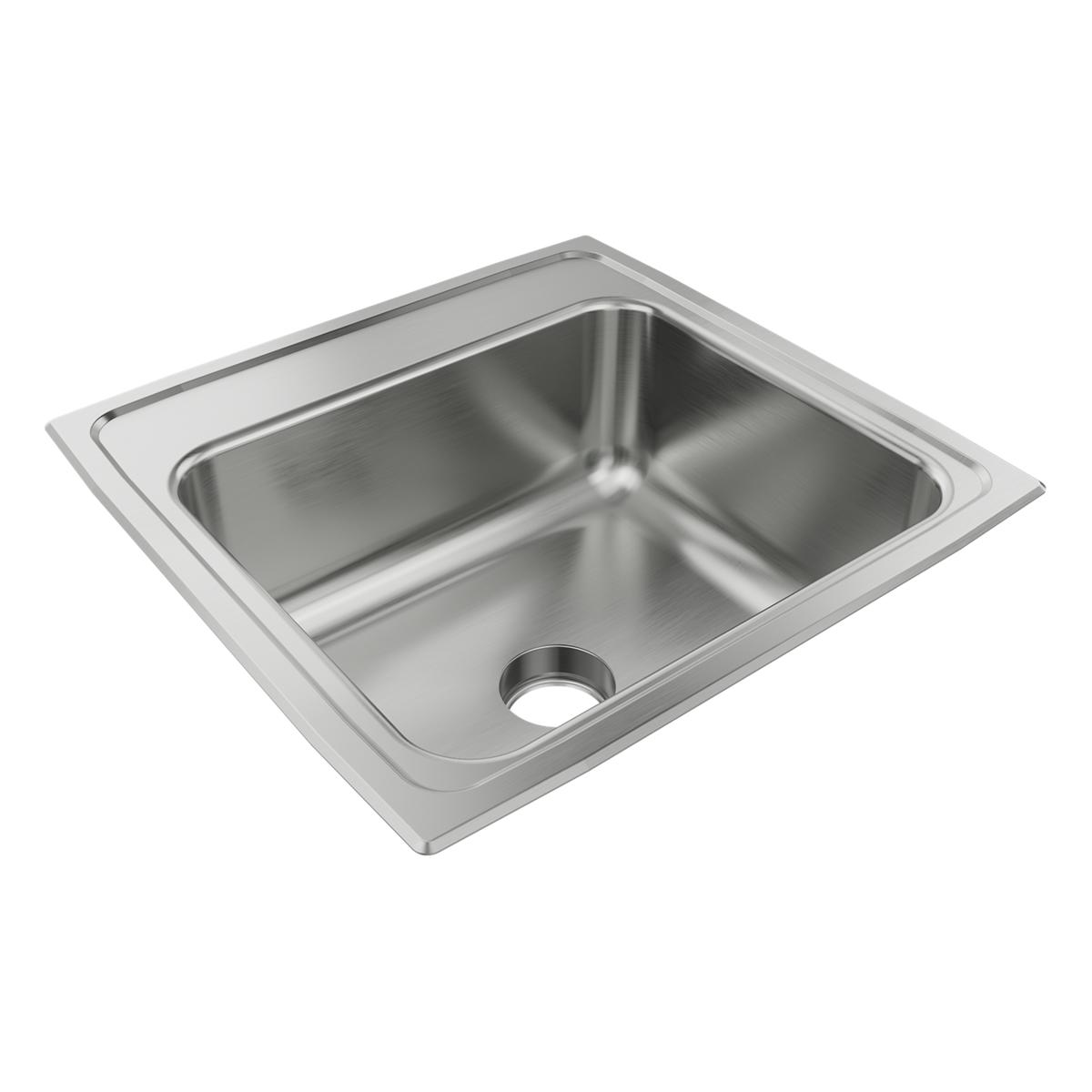 Just Manufacturing SLN2019A2-J Stainless Steel 19-1/2" x 19" x 7-1/2" 2-Hole Single Bowl Drop-in Sink w/Integra Drain