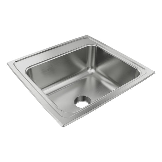 Just Manufacturing SLN2019A2-J Stainless Steel 19-1/2" x 19" x 7-1/2" 2-Hole Single Bowl Drop-in Sink w/Integra Drain