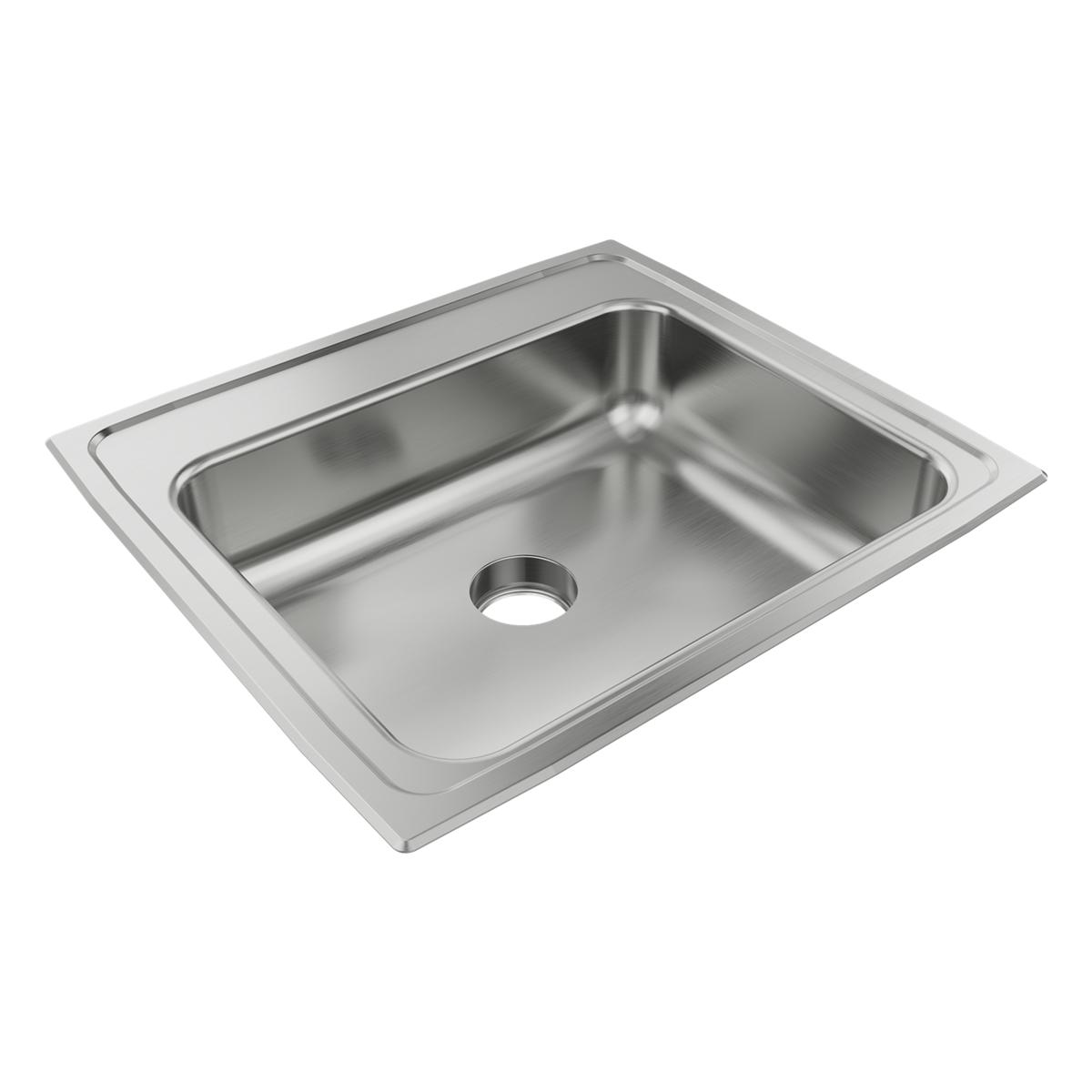Just Manufacturing SLNADA1921A55MR2-J Stainless Steel 22" x 19-1/2" x 5-1/2" MR2-Hole Single Bowl Drop-in ADA Sink w/Integra Drain