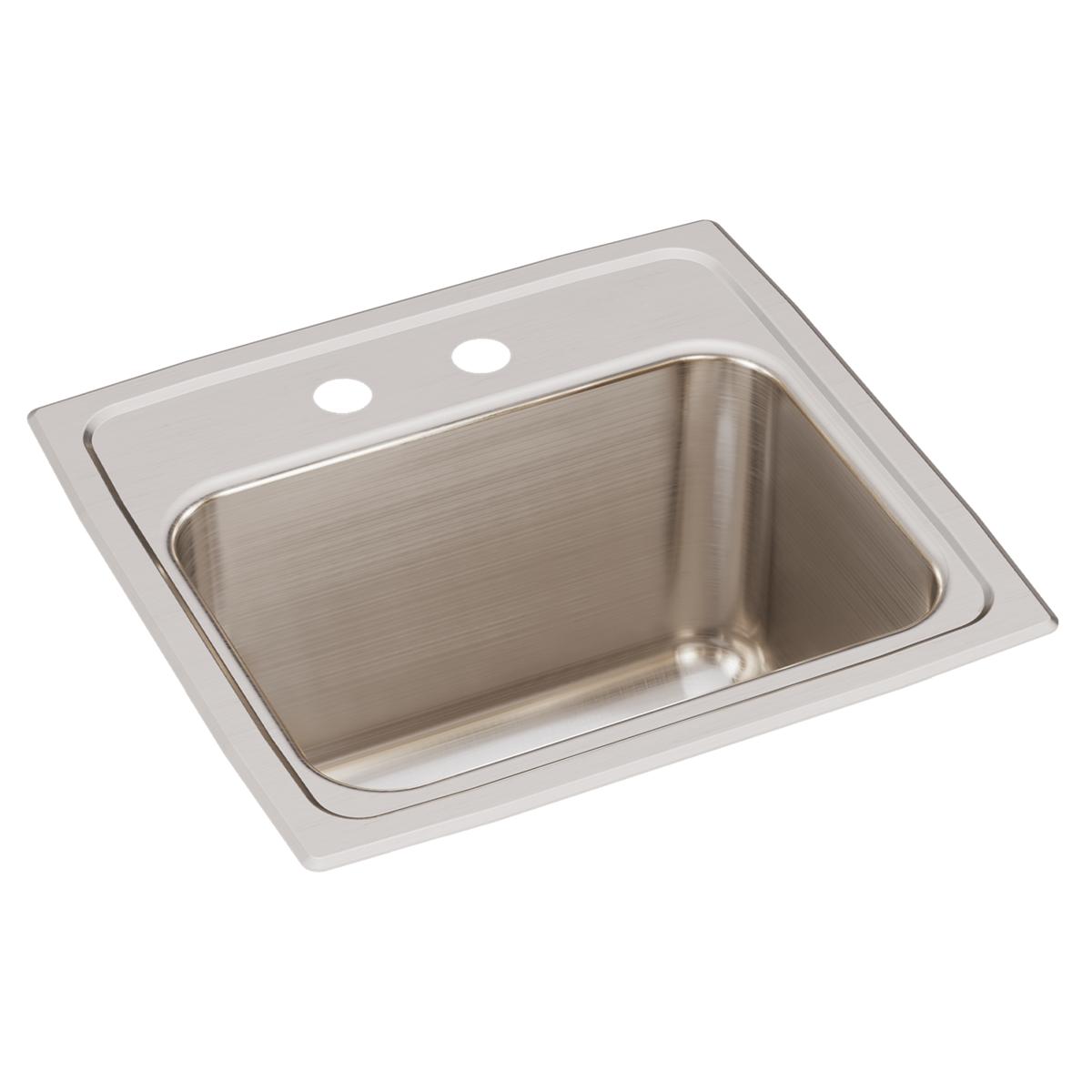 Just Manufacturing SLX1617A2-J Stainless Steel 17" x 16" x 10-1/8" 2-Hole Single Bowl Drop-in Sink