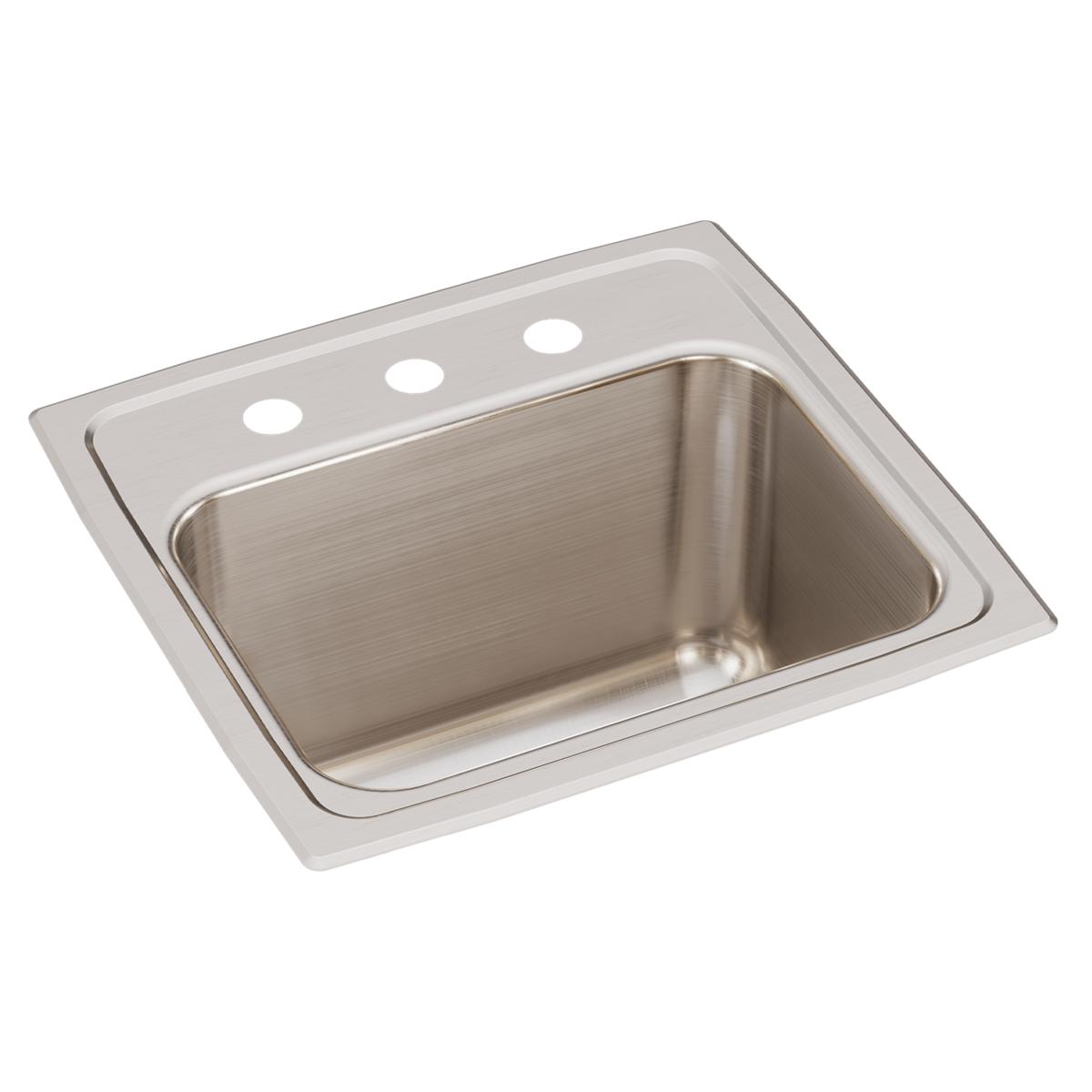 Just Manufacturing SLX1617A3-J Stainless Steel 17" x 16" x 10-1/8" 3-Hole Single Bowl Drop-in Sink