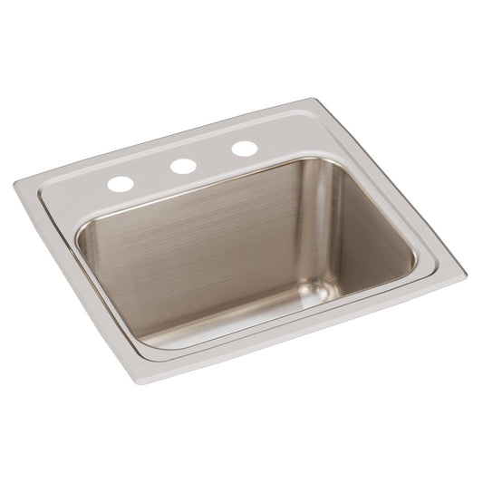Just Manufacturing SLX1617A3-J Stainless Steel 17" x 16" x 10-1/8" 3-Hole Single Bowl Drop-in Sink