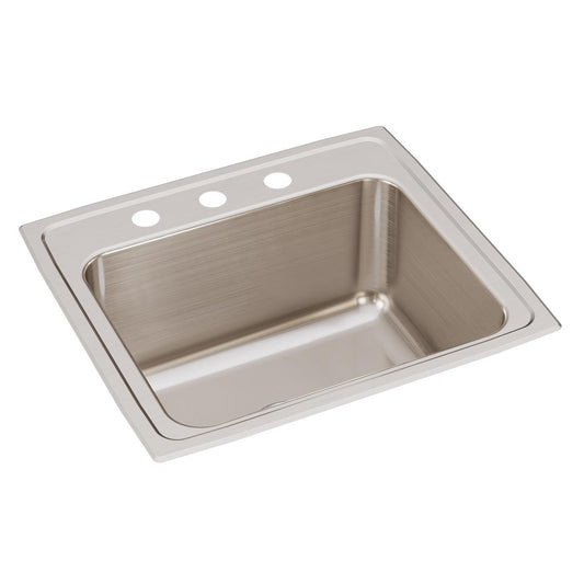 Just Manufacturing SLX1921A3-J Stainless Steel 22" x 19-1/2" x 10-1/8" 3-Hole Single Bowl Drop-in Sink