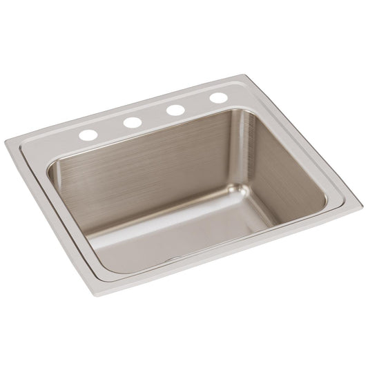 Just Manufacturing SLX1921A4-J Stainless Steel 22" x 19-1/2" x 10-1/8" 4-Hole Single Bowl Drop-in Sink