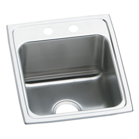 Just Manufacturing SLX2017A2-J Stainless Steel 17" x 20" x 10-1/8" 2-Hole Single Bowl Drop-in Sink