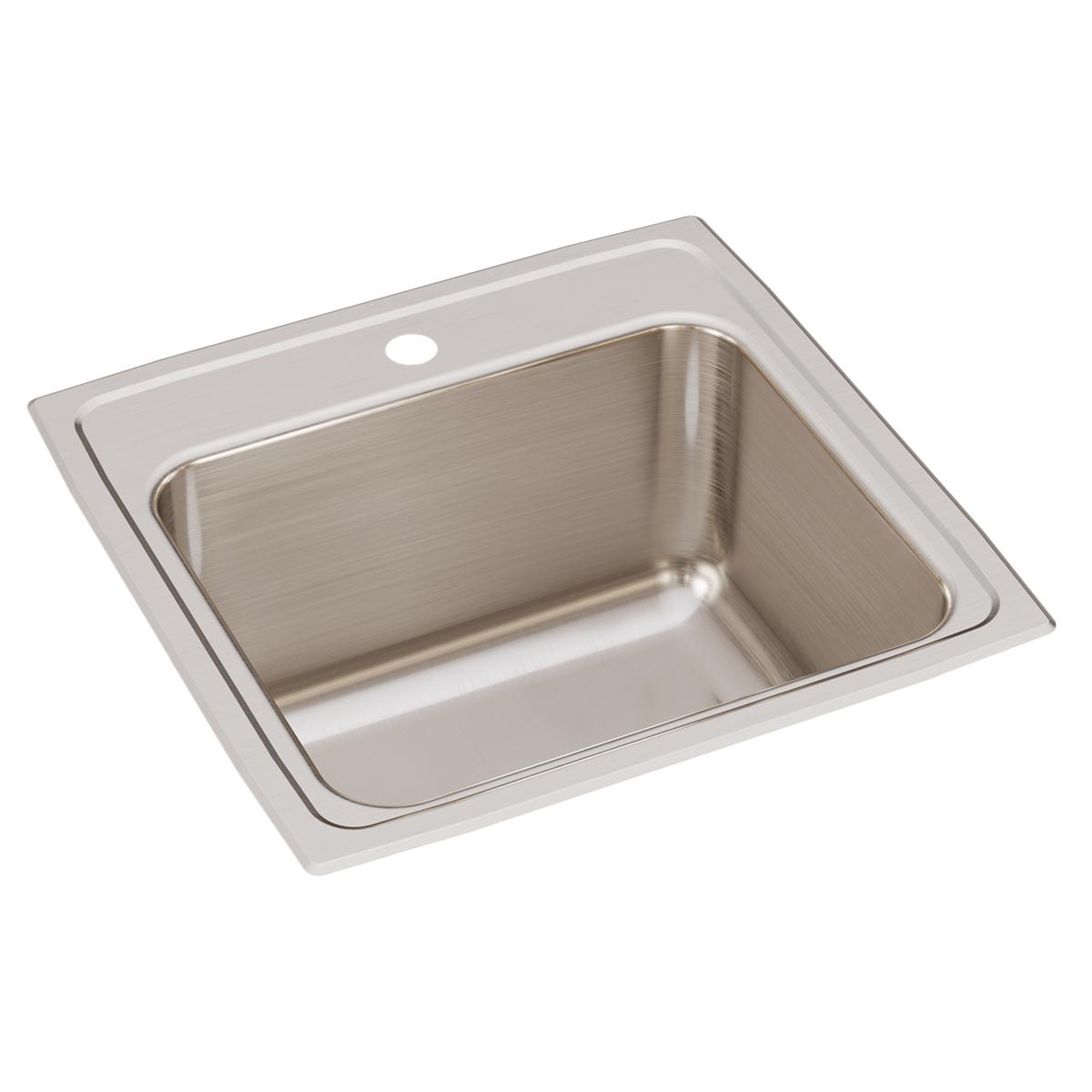 Just Manufacturing SLX2019A1-J Stainless Steel 19-1/2" x 19" x 10-1/8" 1-Hole Single Bowl Drop-in Utility Sink