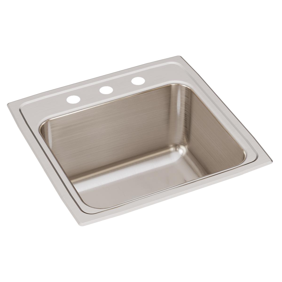 Just Manufacturing SLX2019A3-J Stainless Steel 19-1/2" x 19" x 10-1/8" 3-Hole Single Bowl Drop-in Utility Sink