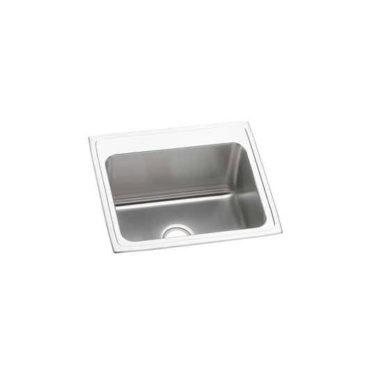 Just Manufacturing SLX2125A0-J Stainless Steel 25" x 21-1/4" x 10-1/8" 0-Hole Single Bowl Drop-in Sink