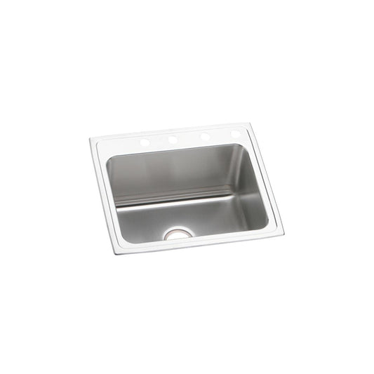 Just Manufacturing SLX2125A4-J Stainless Steel 25" x 21-1/4" x 10-1/8" 4-Hole Single Bowl Drop-in Sink