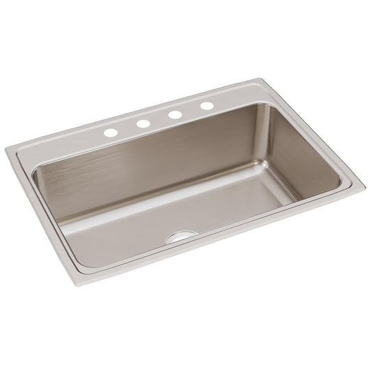 Just Manufacturing SLX2133A4-J Stainless Steel 31" x 22" x 10-1/8" 4-Hole Single Bowl Drop-in Sink