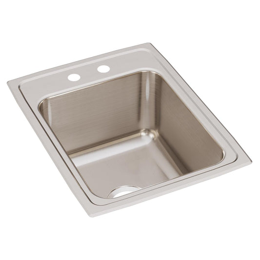Just Manufacturing SLX2217A2-J Stainless Steel 17" x 22" x 10-1/8" 2-Hole Single Bowl Drop-in Sink