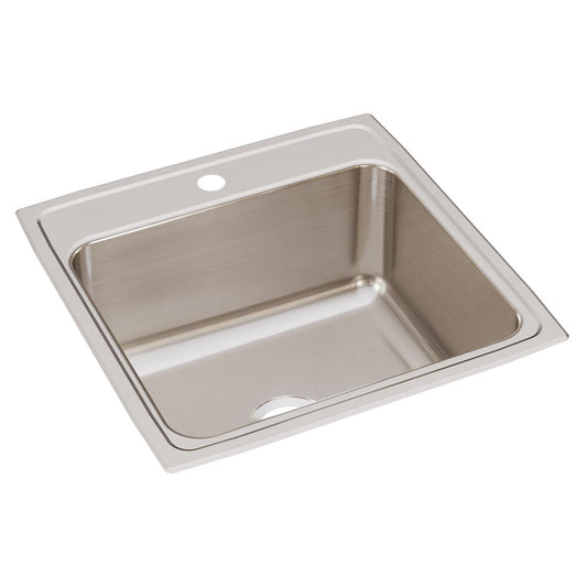 Just Manufacturing SLX2222A1-J Stainless Steel 22" x 22" x 10-1/8" 1-Hole Single Bowl Drop-in Sink