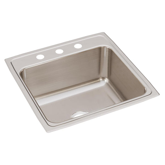 Just Manufacturing SLX2222A3-J Stainless Steel 22" x 22" x 10-1/8" 3-Hole Single Bowl Drop-in Sink