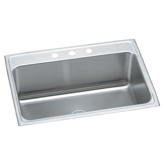 Just Manufacturing SLXD2231A3-J Stainless Steel 31" x 22" x 11-5/8" 3-Hole Single Bowl Drop-in Sink