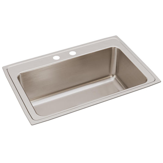 Just Manufacturing SLXD2233A2-J Stainless Steel 33" x 22" x 11-5/8" 2-Hole Single Bowl Drop-in Sink