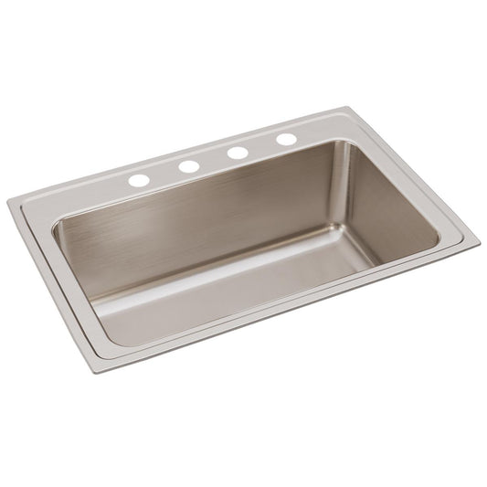 Just Manufacturing SLXD2233A4-J Stainless Steel 33" x 22" x 11-5/8" 4-Hole Single Bowl Drop-in Sink