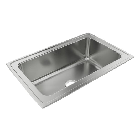 Just Manufacturing SX2133A-J Stainless Steel 33" x 21-1/4" x 10-1/8" No Faucet Ledge Single Bowl Drop-in Sink