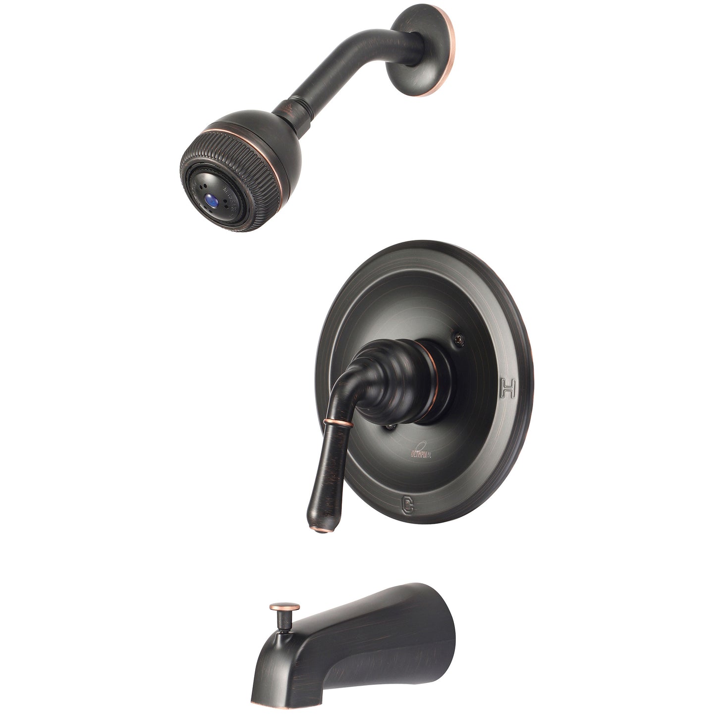 Olympia T-2340-MZ TUB & SHWR TRIM SET-LVR HDL COMBO DVR TUB SPT THREE FUNC PULSATING SHWR-MZ