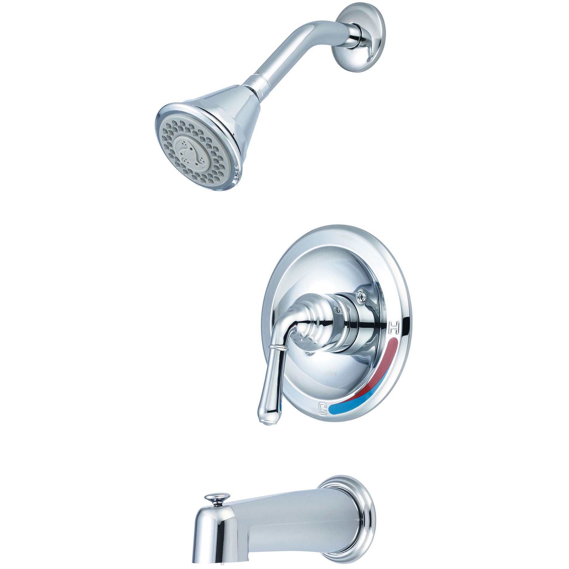 Olympia T-2353 TUB & SHWR TRIM SET-LVR HDL EXT. COMBO DVR TUB SPT FOUR FUNC SHWR-CP