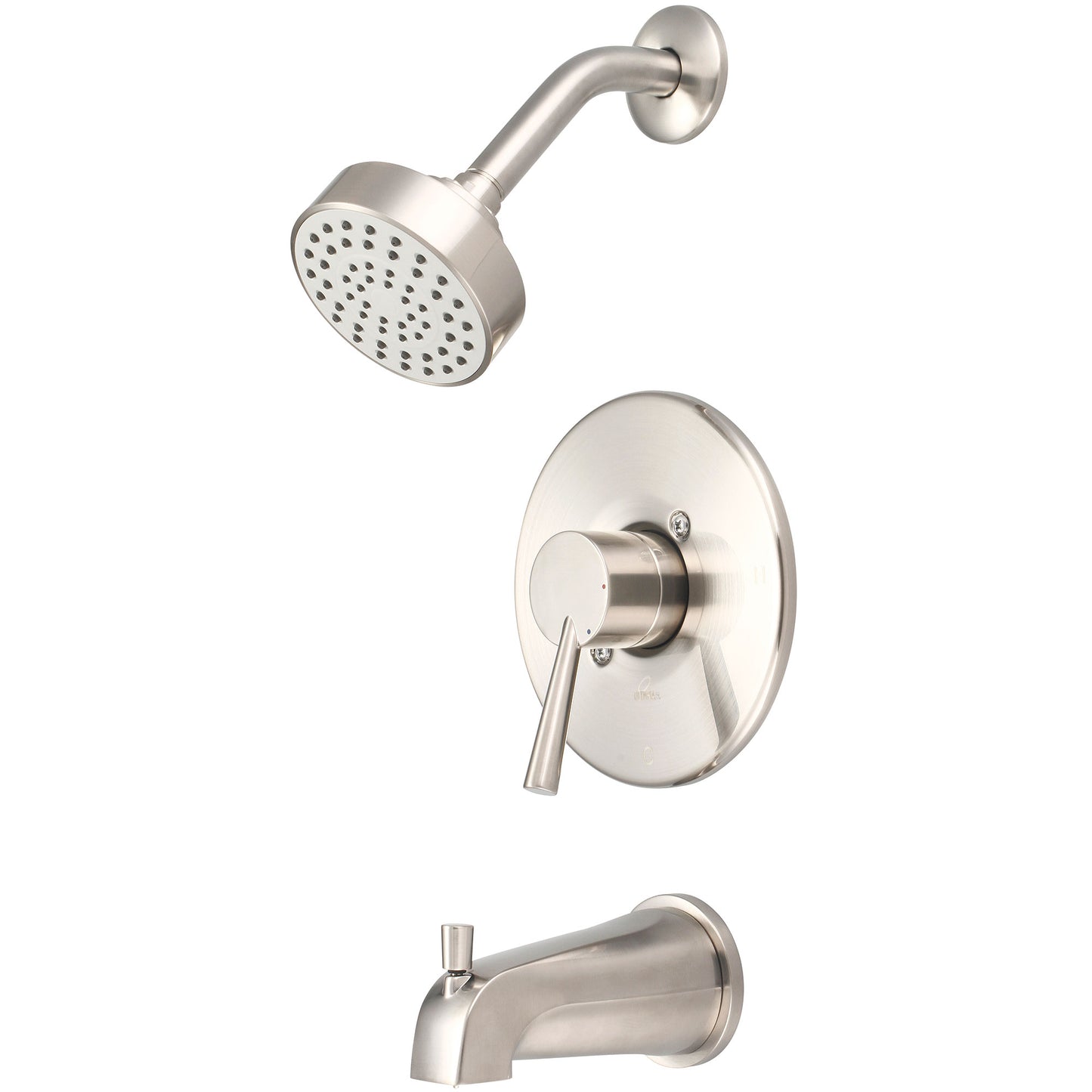 Olympia T-2370-BN TUB & SHWR TRIM SET-LVR HDL COMBO DVR TUB SPT W/ESCUTCHEON SINGLE FUNC SHWR-PVD BN