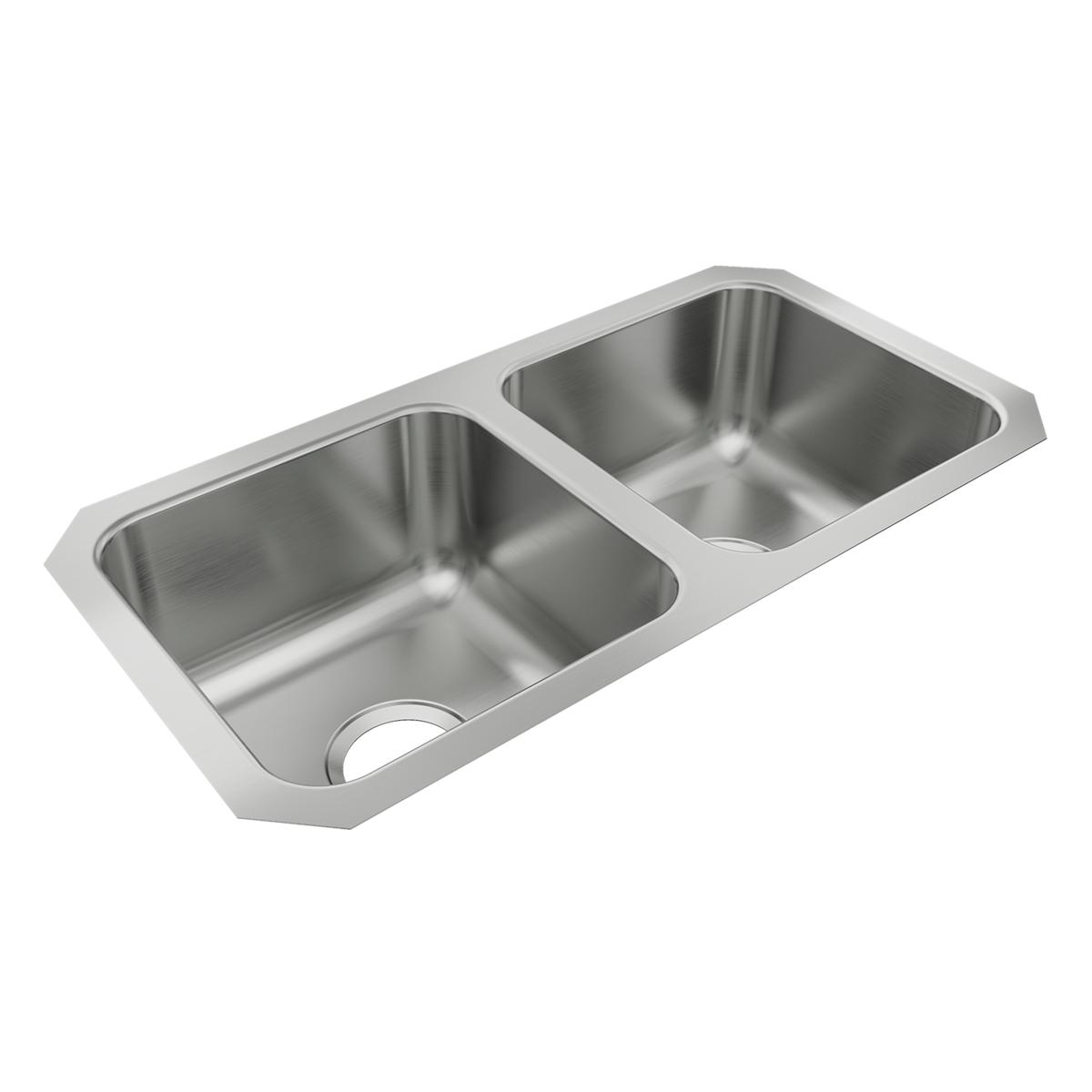 Just Manufacturing UD1428A-J Stainless Steel 28" x 14-1/2" x 7-1/2" Equal Double Bowl Undermount Sink