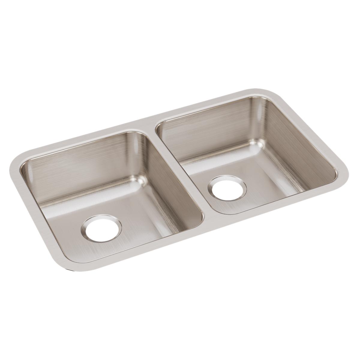 Just Manufacturing UDADA1832A45-J Stainless Steel 30-3/4" x 18-1/2" x 4-3/8" Equal Double Bowl Undermount ADA Sink