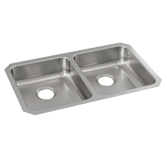 Just Manufacturing UDADA1832A55-J Stainless Steel 30-3/4" x 18-1/2" x 5-3/8" Equal Double Bowl Undermount ADA Sink