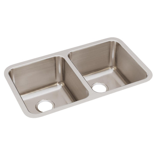 Just Manufacturing UDX1832A-J Stainless Steel 30-3/4" x 18-1/2" x 10" Equal Double Bowl Undermount Sink