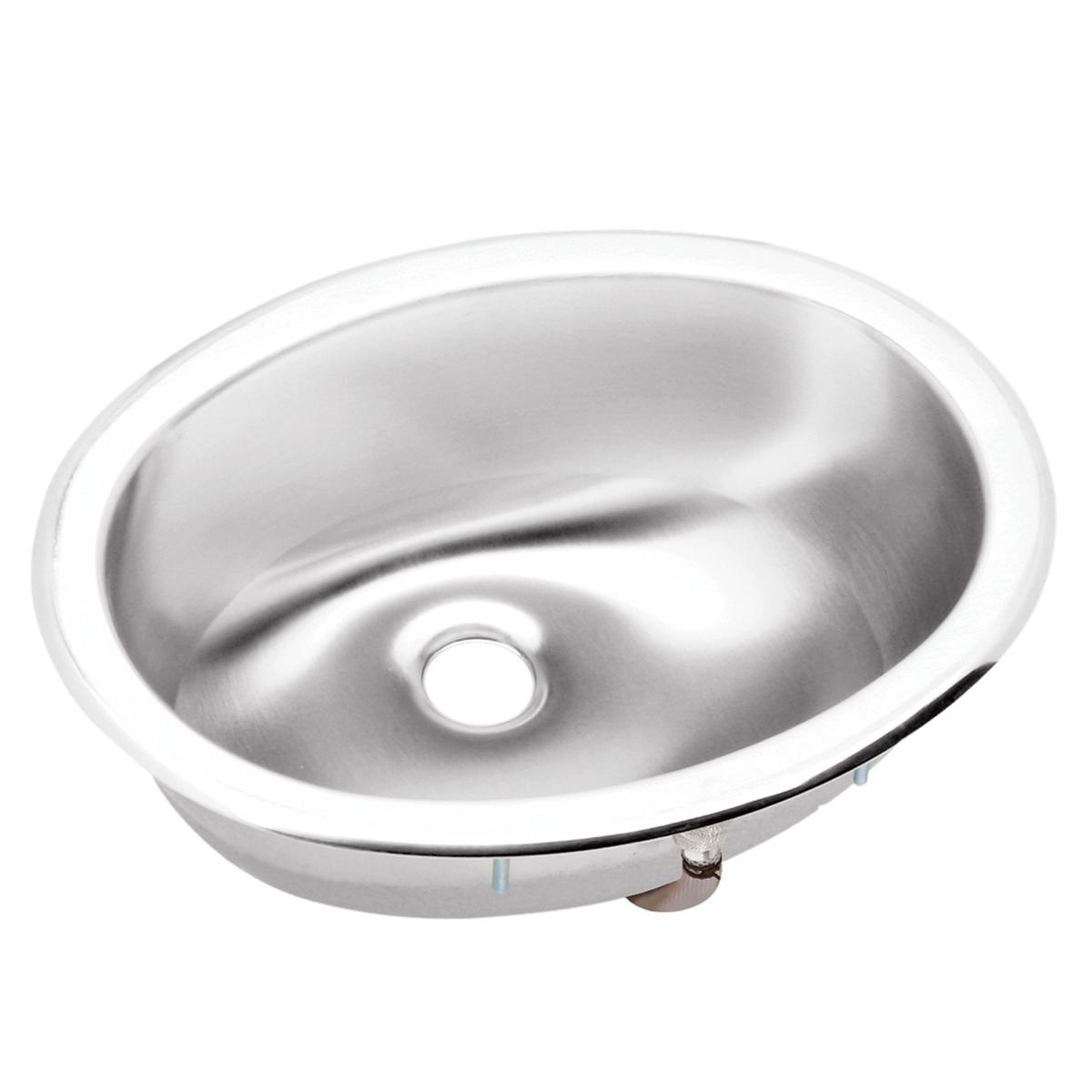 Just Manufacturing UOF1619-J Stainless Steel 16" x 12-1/2" x 5-13/16" No Faucet Ledge Single Bowl Drop-in Lavatory Sink w/Overflow