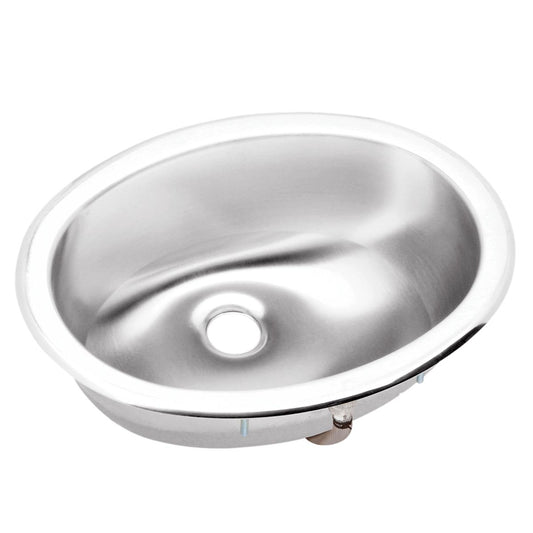 Just Manufacturing UOF1619-J Stainless Steel 16" x 12-1/2" x 5-13/16" No Faucet Ledge Single Bowl Drop-in Lavatory Sink w/Overflow