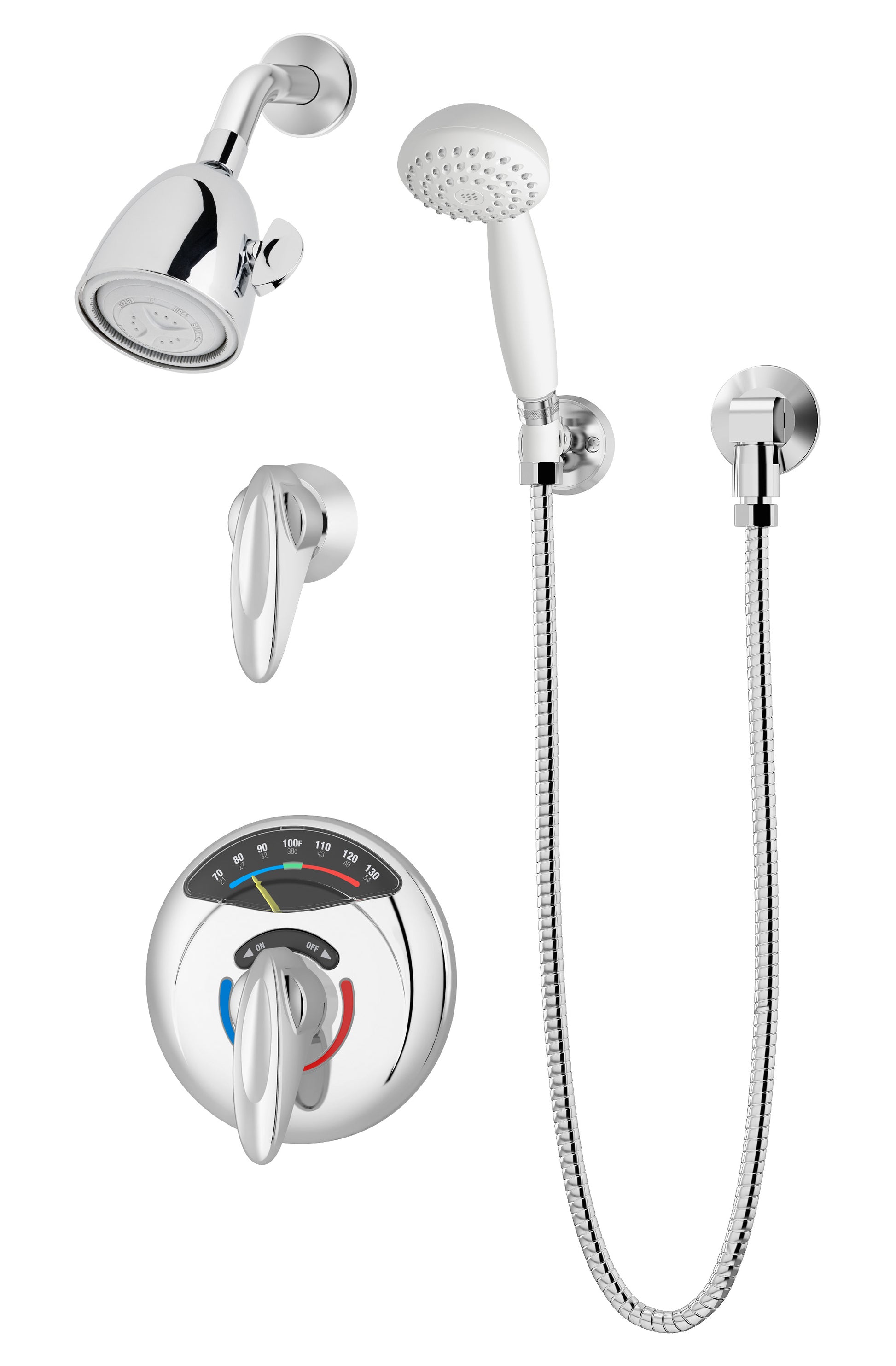 Symmons 1-117VT-FS-X-CHKS Visu-Temp Shower system with Hand Shower and Lever Handle