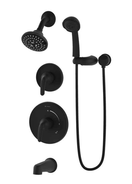 Symmons 5506MBTRM Elm tub, shower and hand shower trim with separate triple outlet diverter