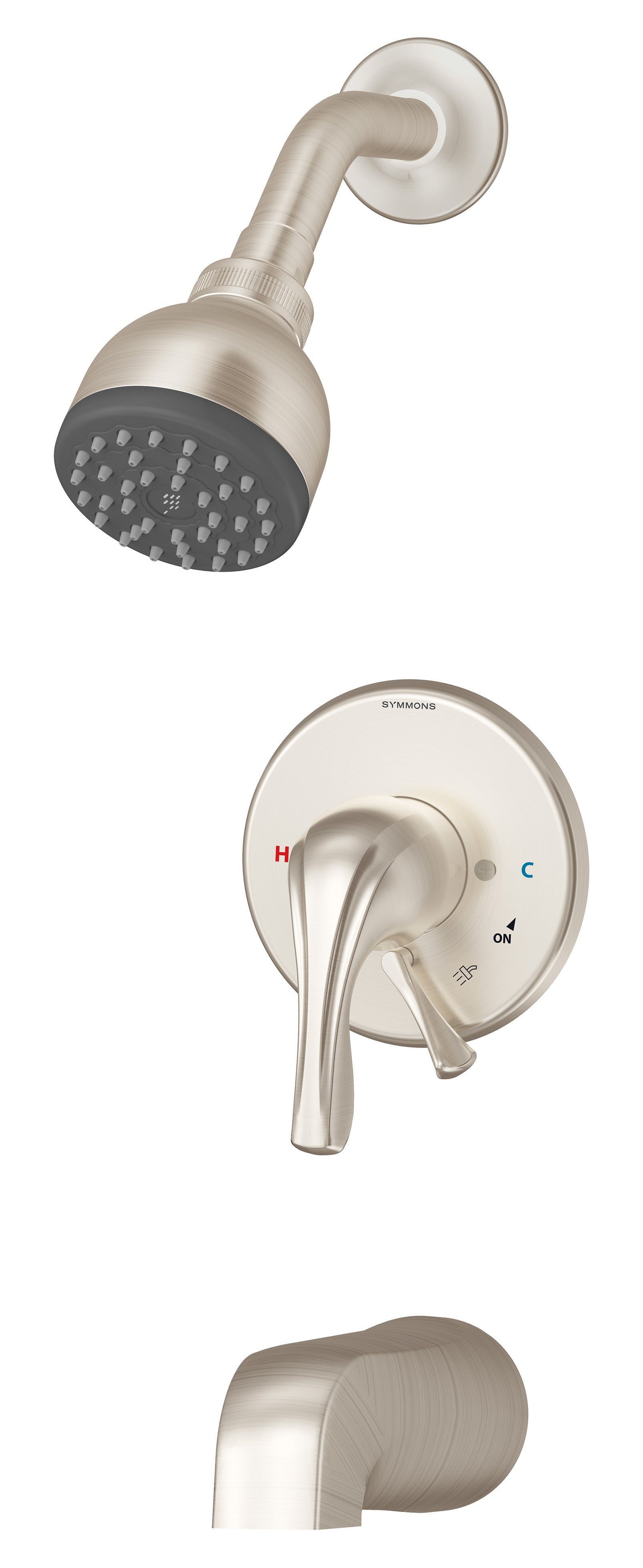 Symmons S-9602-X-PLR-STN-1.5 Origins tub/Shower system with secondary integral diverter