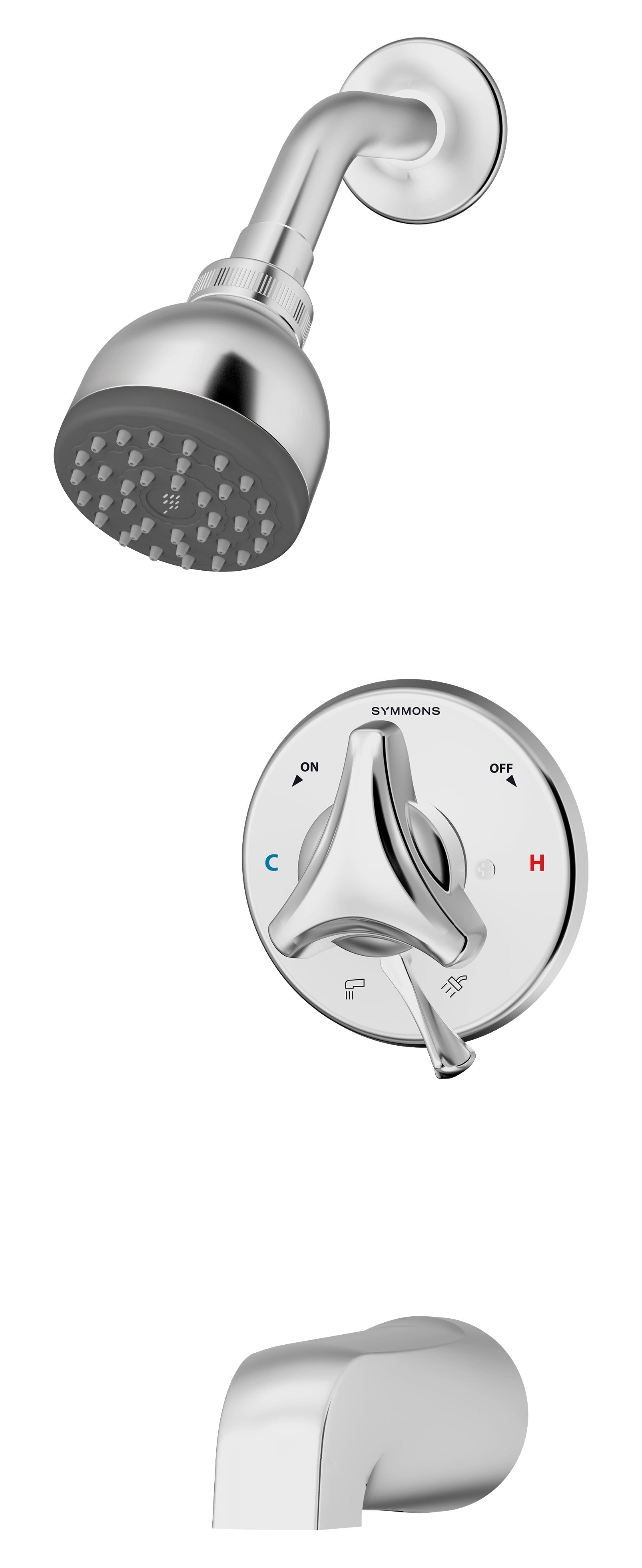 Symmons S9602XPRP Origins tub/Shower system with secondary integral diverter